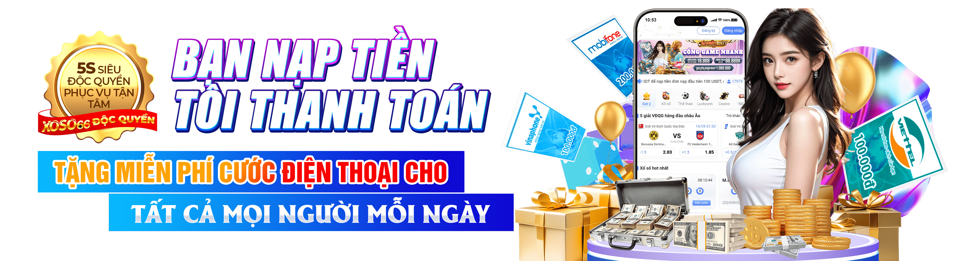 Hình ảnh quảng cáo của vi777 hiển thị nền tảng và các lợi ích