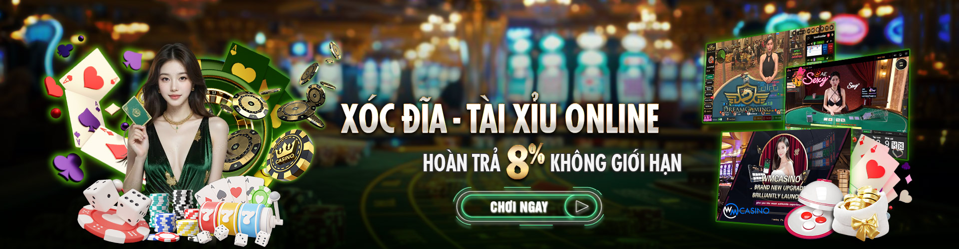 Hình ảnh quảng cáo của vi777 hiển thị nền tảng và các lợi ích